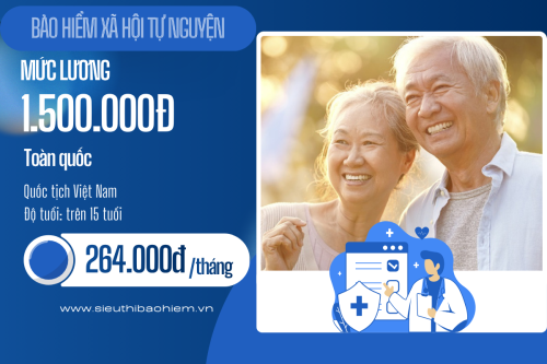 Bảo hiểm xã hội tự nguyện mức lương 1.500.000 đồng (Toàn Quốc)