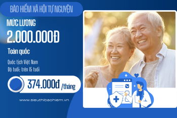 Bảo hiểm xã hội tự nguyện mức lương 2.000.000 đồng (Toàn Quốc)