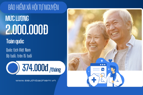 Bảo hiểm xã hội tự nguyện mức lương 2.000.000 đồng (Toàn Quốc)